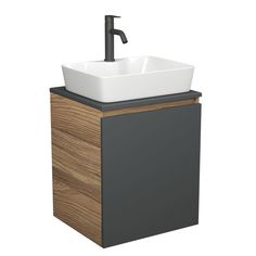 Тумба Bau Dream Blackwood 50 графит,раковина BAU Cerama 48х37,смеситель Hotel Dream Black Bauedge