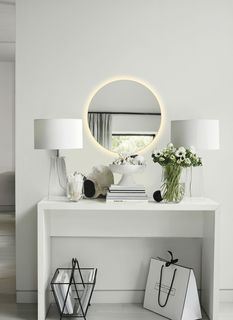 Зеркало для ванной Sun D50 круглое "парящее" с тёплой LED-подсветкой No Brand