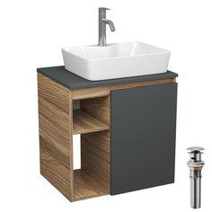 Тумба Bau Dream Blackwood 60,раковина BAU Cerama 48х37,смеситель Hotel Dream,выпуск Bauedge