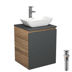 Тумба Bau Dream Blackwood 50,раковина BAU Spectrum mini 47х24 смеситель Hotel Still,выпуск Bauedge