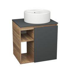 Тумба Bau Dream Blackwood 60 правая,графит,раковина BAU Element D40,белая Bauedge