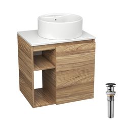 Тумба Bau Dream Blackwood 60 правая,раковина BAU Element D40,белая,выпуск клик клак Bauedge