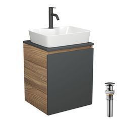 Тумба Bau Dream Blackwood 50,раковина BAU Cerama 48х37,смеситель Hotel Dream Black,выпуск Bauedge