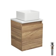 Тумба Bau Dream Blackwood 35,раковина BAU Mini 24х24,выпуск клик клак Bauedge