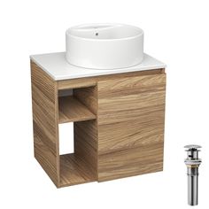 Тумба Bau Dream Blackwood 60 правая,раковина BAU Element D40,белая,выпуск клик клак Bauedge