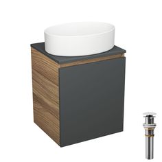 Тумба Bau Dream Blackwood 50 графит,раковина BAU Nimb 50х36,выпуск клик клак Bauedge