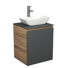 Тумба Bau Dream Blackwood 50 графит,раковина BAU Spectrum mini 47х24 смеситель Hotel Still Bauedge