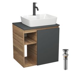 Тумба Bau Dream Blackwood 60,раковина BAU Cerama 48х37,смеситель Hotel Dream Black,выпуск Bauedge