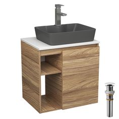 Тумба Bau Dream Blackwood 60 правая,раковина BAU Cerama 48х37,смеситель Hotel Still,выпуск Bauedge