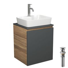Тумба Bau Dream Blackwood 50 графит,раковина BAU Cerama,смеситель Hotel Dream,выпуск Bauedge