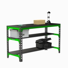 Стол металлический Metalex SMMPII751540 750х1500х400, две полки