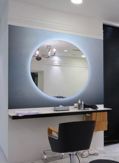 Зеркало для ванной Sun D80 круглое "парящее" с холодной LED-подсветкой No Brand