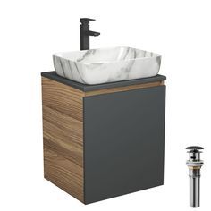 Тумба Bau Dream Blackwood 50,раковина BAU Hotel 51х39,смеситель Hotel Black,выпуск Bauedge