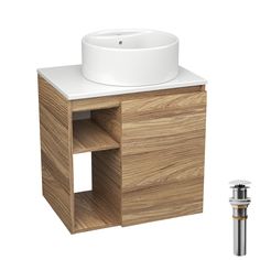 Тумба Bau Dream Blackwood 60 правая,раковина BAU Element D40,белая,выпуск клик клак Bauedge