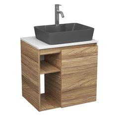 Тумба Bau Dream Blackwood 60 правая,раковина BAU Cerama 48х37,смеситель Hotel Dream Bauedge