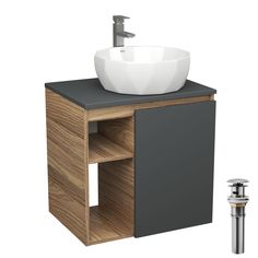 Тумба Bau Dream Blackwood 60,раковина BAU Diamond D40,смеситель Hotel Still,выпуск Bauedge