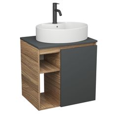 Тумба Bau Dream Blackwood 60 графит,раковина BAU Nimb 51х41,смеситель Hotel Dream Black Bauedge