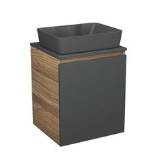 Тумба Bau Dream Blackwood 50 графит,раковина BAU Cerama 48х37 темно-серая матовая Bauedge