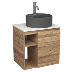 Тумба Bau Dream Blackwood 60,раковина BAU Element D41,темно-серая,смеситель Hotel Dream Bauedge