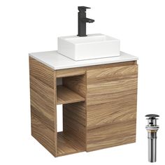 Тумба Bau Dream Blackwood 60,раковина BAU Cerama Mini 33х28,смеситель Hotel Black,выпуск Bauedge