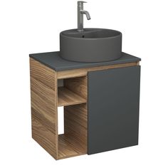 Тумба Bau Dream Blackwood 60 правая,раковина BAU Element D41,смеситель Hotel Dream Bauedge