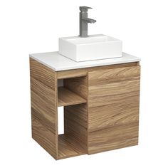 Тумба Bau Dream Blackwood 60 правая,раковина BAU Cerama Mini 33х28,смеситель Hotel Still Bauedge