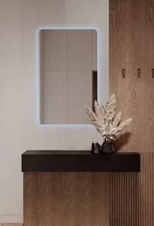Зеркало для ванной Prisma 50*70 вертикальное "парящее" с холодной LED-подсветкой No Brand