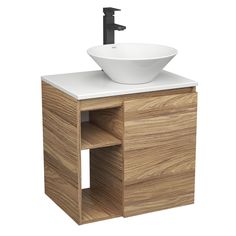 Тумба Bau Dream Blackwood 60 правая,раковина BAU Dream D43,смеситель Hotel Black Bauedge