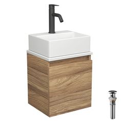 Тумба Bau Dream Blackwood 35,раковина BAU Cerama Mini,смеситель Hotel Dream Black,выпуск Bauedge
