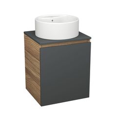 Тумба Bau Dream Blackwood 50 графит,раковина BAU Element D40,белая Bauedge