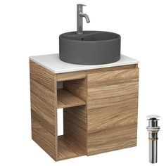 Тумба Bau Dream Blackwood 60,раковина BAU Element D41,смеситель Hotel Dream,выпуск Bauedge
