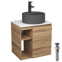 Тумба Bau Dream Blackwood 60,раковина BAU Element D41,смеситель Hotel Black,выпуск Bauedge