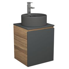 Тумба Bau Dream Blackwood 50 графит,раковина BAU Element D41,смеситель Hotel Still Bauedge