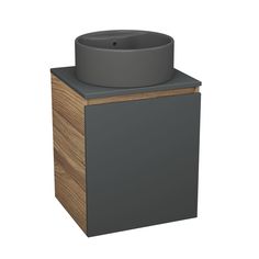 Тумба Bau Dream Blackwood 50 графит,раковина BAU Element D41,темно-серая Bauedge