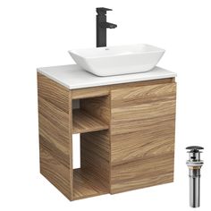 Тумба Bau Dream Blackwood 60,раковина BAU Spectrum mini,смеситель Hotel Black,выпуск Bauedge
