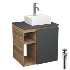 Тумба Bau Dream Blackwood 60,раковина BAU Cerama Mini 33х28,смеситель Hotel Dream,выпуск Bauedge