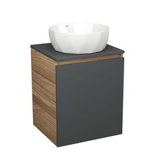 Тумба Bau Dream Blackwood 50 графит,раковина BAU Diamond D40 Bauedge