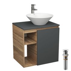 Тумба Bau Dream Blackwood 60,графит,раковина Dream D43,смеситель Hotel Still,выпуск,SD4259 Bauedge