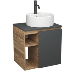 Тумба Bau Dream Blackwood 60 правая,раковина BAU Element D40,смеситель Hotel Dream Black Bauedge