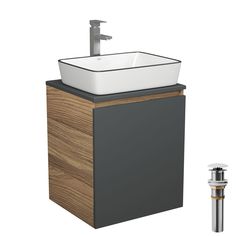 Тумба Bau Dream Blackwood 50,раковина BAU Hotel Black Rand,смеситель Hotel Still,выпуск Bauedge