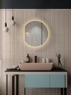 Зеркало для ванной Eclipse 60*50 круглое с левым срезом с тёплой LED-подсветкой No Brand