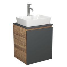 Тумба Bau Dream Blackwood 50 графит,раковина BAU Cerama 48х37,смеситель Hotel Dream Bauedge