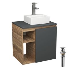 Тумба Bau Dream Blackwood 60,раковина BAU Cerama Mini 33х28,смеситель Hotel Still,выпуск Bauedge