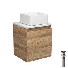 Тумба Bau Dream Blackwood 35,раковина BAU Mini 24х24,выпуск клик клак Bauedge