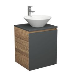 Тумба Bau Dream Blackwood 50 графит,раковина BAU Dream D43,смеситель Hotel Still Bauedge