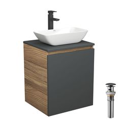 Тумба Bau Dream Blackwood 50,раковина BAU Spectrum mini 47х24 смеситель Hotel Black,выпуск Bauedge