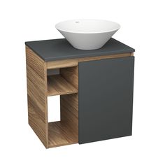 Тумба Bau Dream Blackwood 60 правая,графит,раковина Dream D43,SD4252 Bauedge