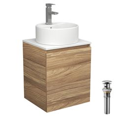 Тумба Bau Dream Blackwood 50,раковина BAU Element D40,белая,смеситель Hotel Still,выпуск Bauedge