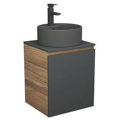 Тумба Bau Dream Blackwood 50 графит,раковина BAU Element D41,смеситель Hotel Black Bauedge