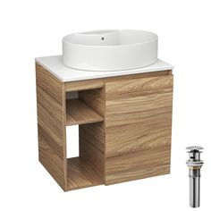 Тумба Bau Dream Blackwood 60 правая,раковина BAU Nimb 51х41 белая,выпуск клик клак хром Bauedge